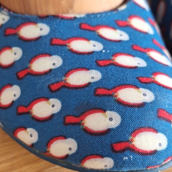 Irregular Choice Women 40 US 9 Canvas Bird Mary Jane Bow Retro Pinup Heels Pumps - Picture 4 of 16